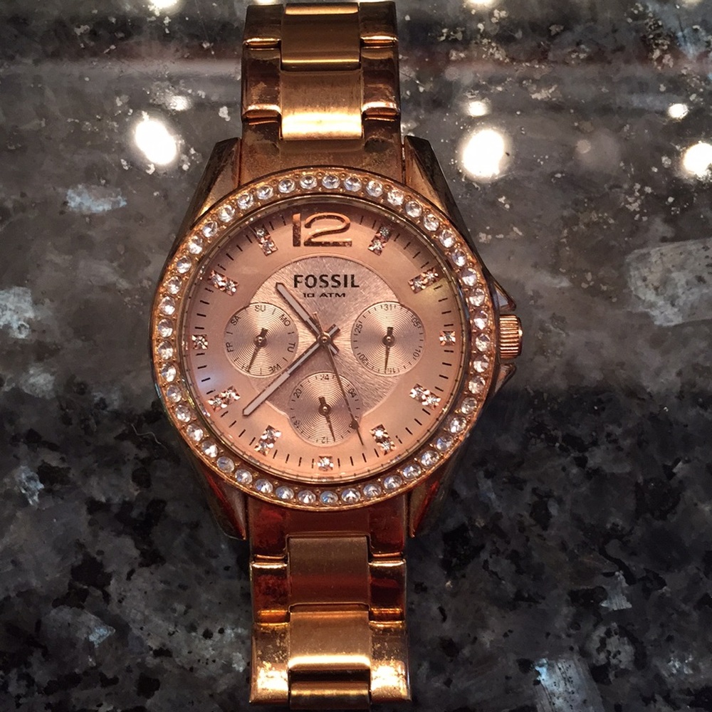 Fossil rose gold watch!